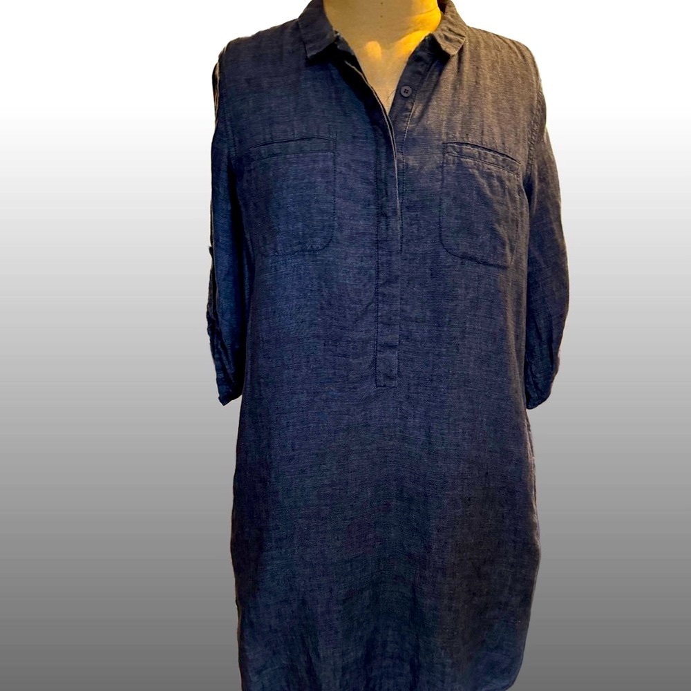 Eileen Fisher Dark Blue Chambray Dress